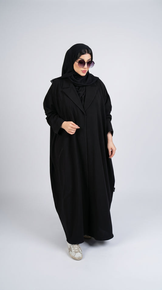 Noir button Abaya