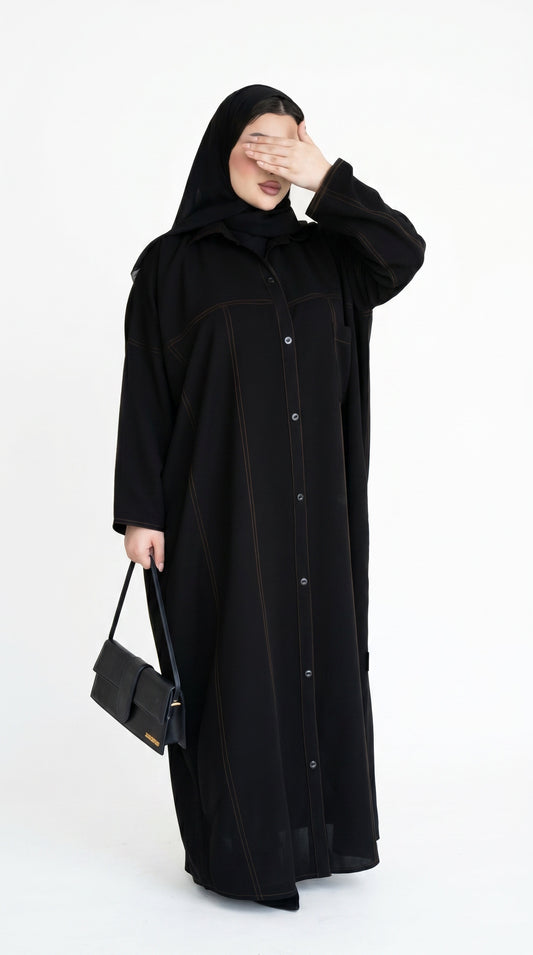 Noir Stitch Abaya